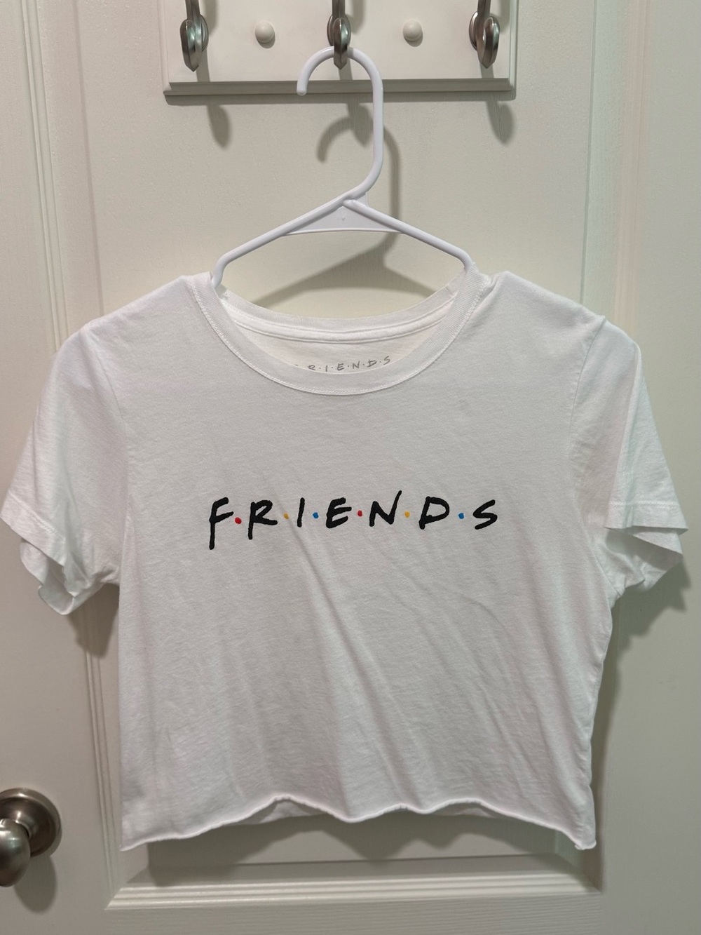 Friends Logo White Crop Tee